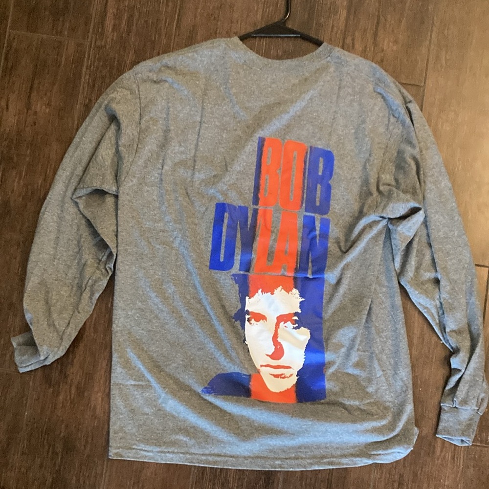 Brand New Bob Dylan Gray Long Sleeve Tee with Red Accents. Mens large & XL
